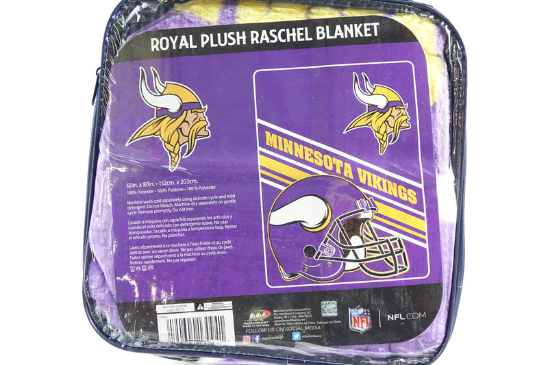 NFL Minnesota Vikings Raschel Throw Blanket, 60" x 80", Slant