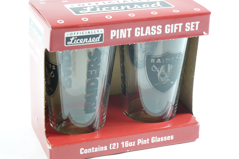 Boelter Brand NFL Oakland Raiders (2) 16oz Pint Glass Gift Set