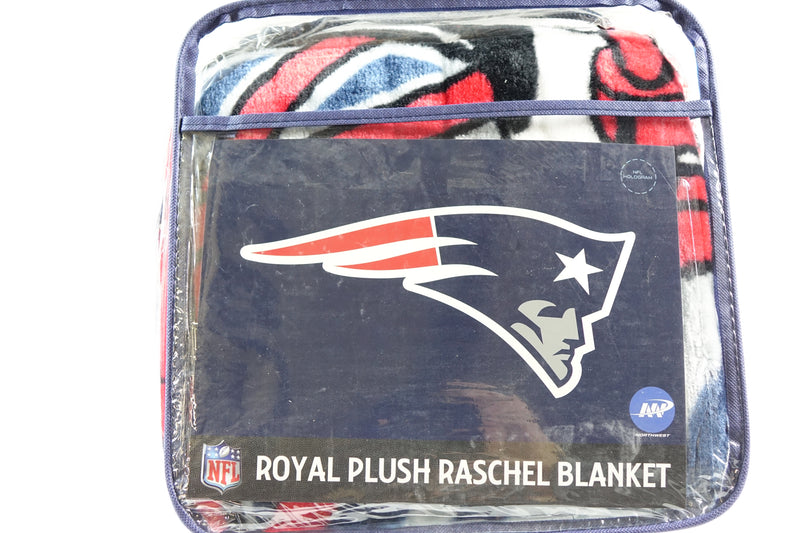 NFL New England Patriots Raschel Throw Blanket, 60" x 80", Slant