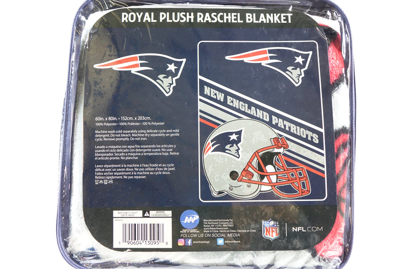 NFL New England Patriots Raschel Throw Blanket, 60" x 80", Slant