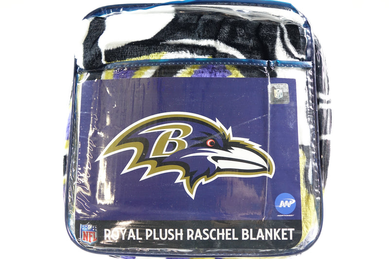 NFL Baltimore Ravens Raschel Throw Blanket, 60" x 80", Slant