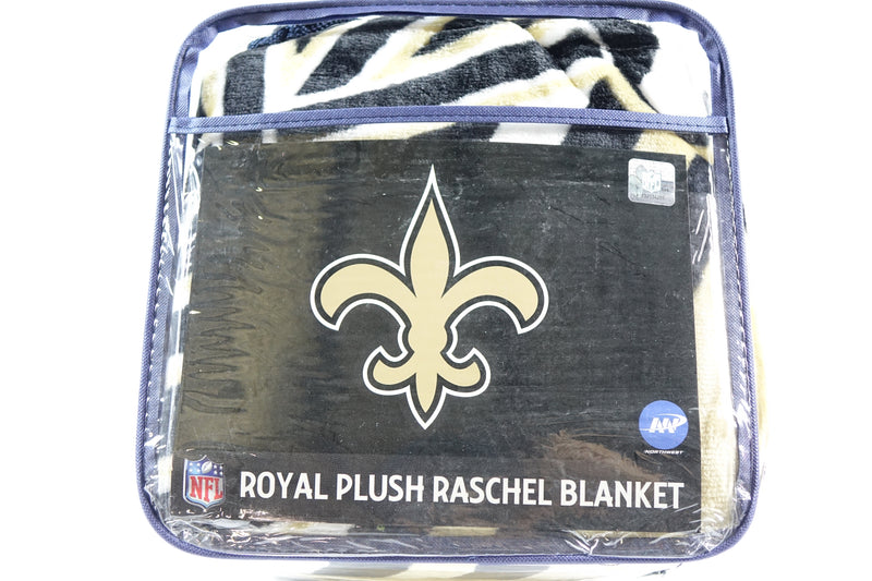 NFL New Orleans Saints Raschel Throw Blanket, 60" x 80", Slant