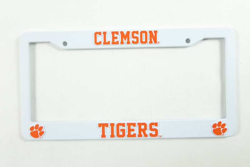 NCAA Clemson Tigers Plastic Frame Sports Fan Automotive Accessories, Mu One Size