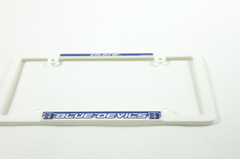 NCAA Duke Blue Devils Plastic Bold Lettering License Plate Frame - White