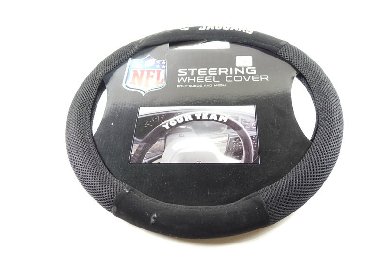 NFL Jacksonville Jaguars Poly-Suede Stee Fits most standard size steering wheels