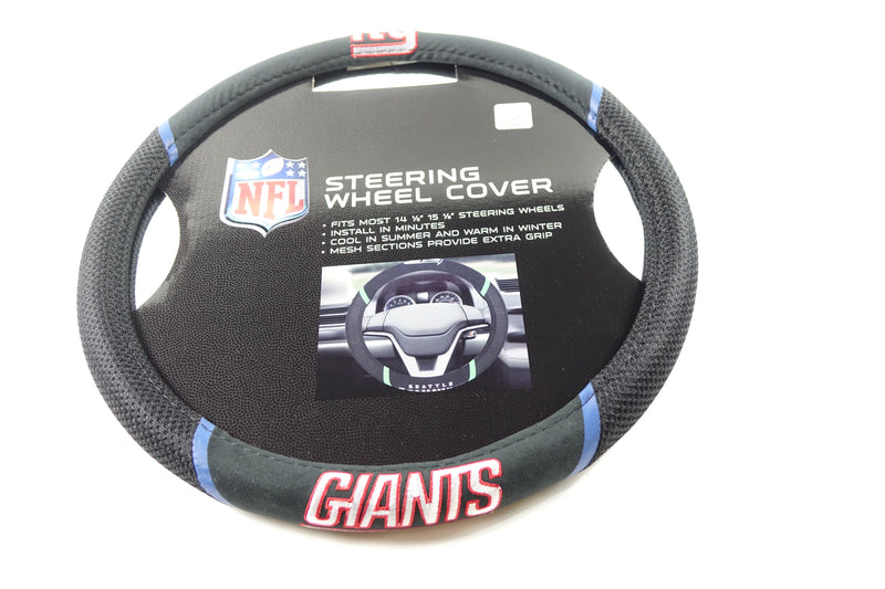 NFL 21382 New York Giants Embroidered Steering Wheel Cover 15 Inch Diameter