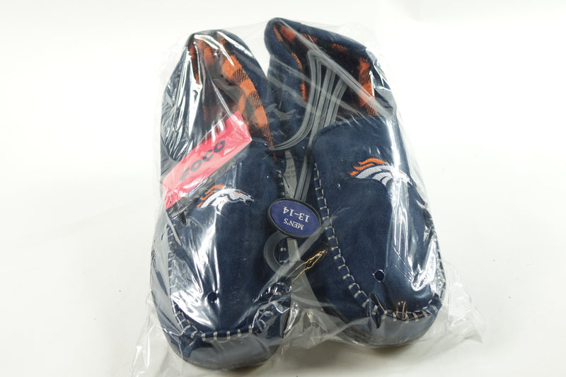 FOCO NFL Mens Flannel Moccasins (Broncos, XL 13-14)