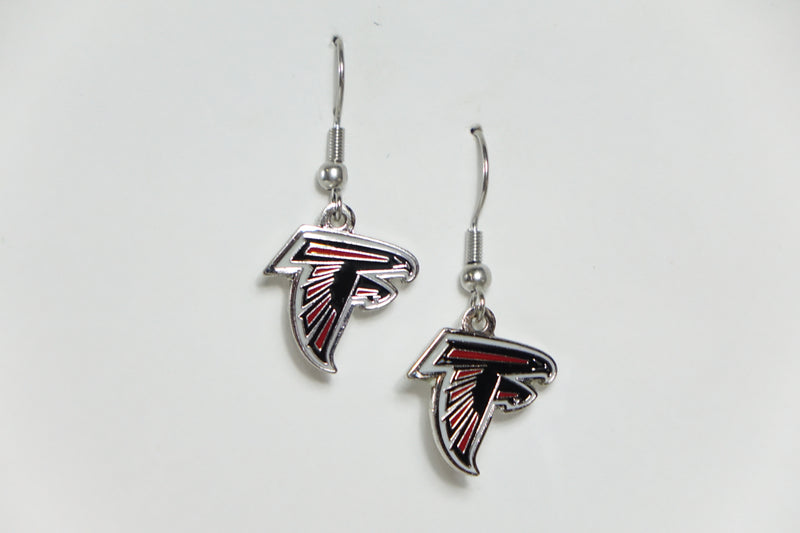 NFL Atlanta Falcons Earrings J-Hook Logo, Team Color, (PSGLS0263269) Small S