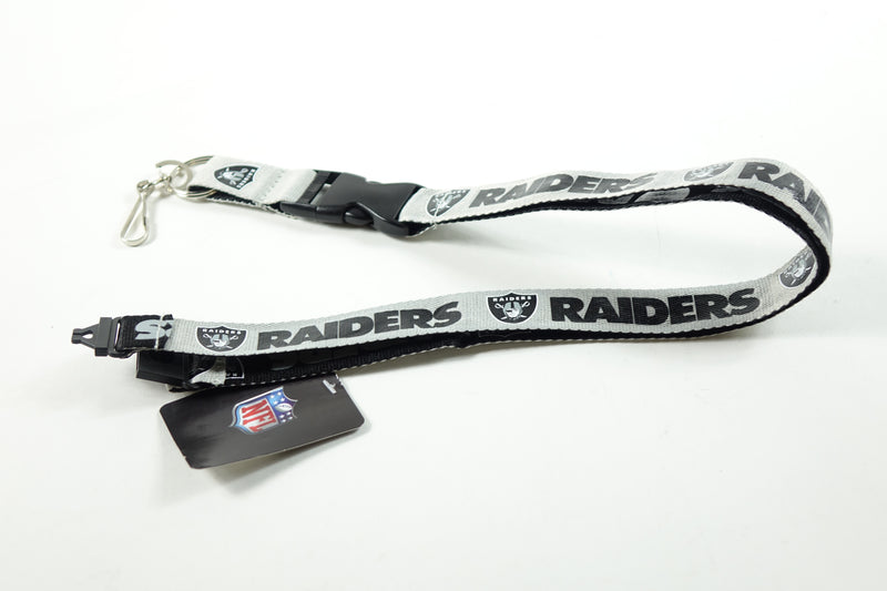 NFL Las Vegas Raiders Two Tone Lanyard, Black/Silver, One Size