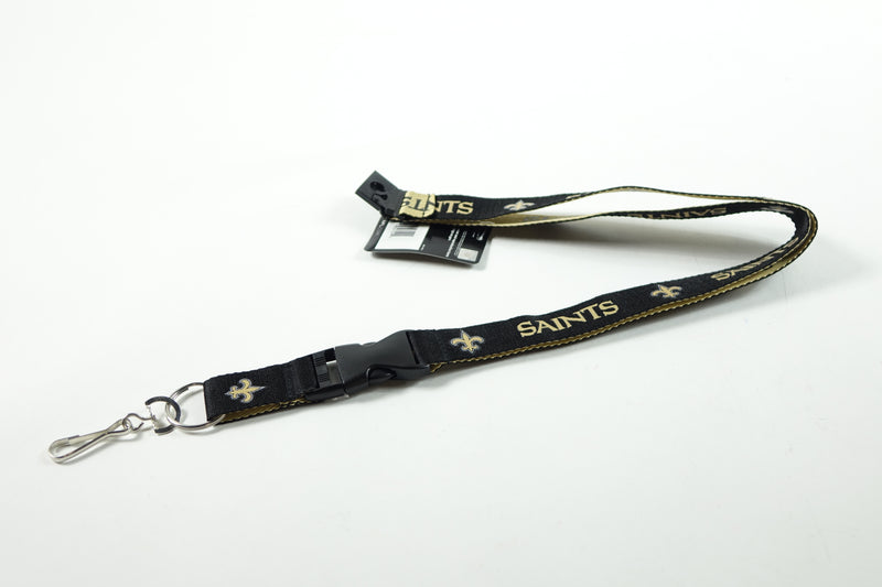 NFL New Orleans Saints Two Tone Lanyard, Black/Gold, One Size