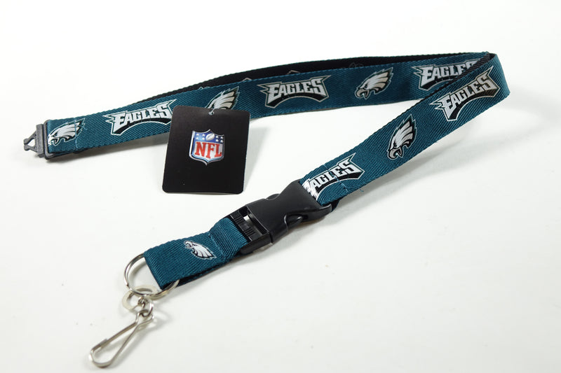 NFL Philadelphia Eagles Unisex LANYARDS, Back, One Size, midnight green/black