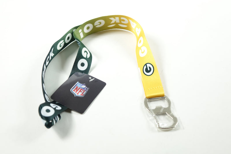 NFL Green Bay Packers Ombre Go Pack Go! Lanyard With Bottle Opener, Sma One Size