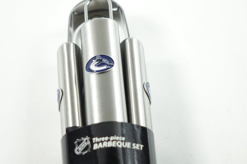 NHL Vancouver Canucks Stainless Steel BBQ Set 3 piece Brushed Metal