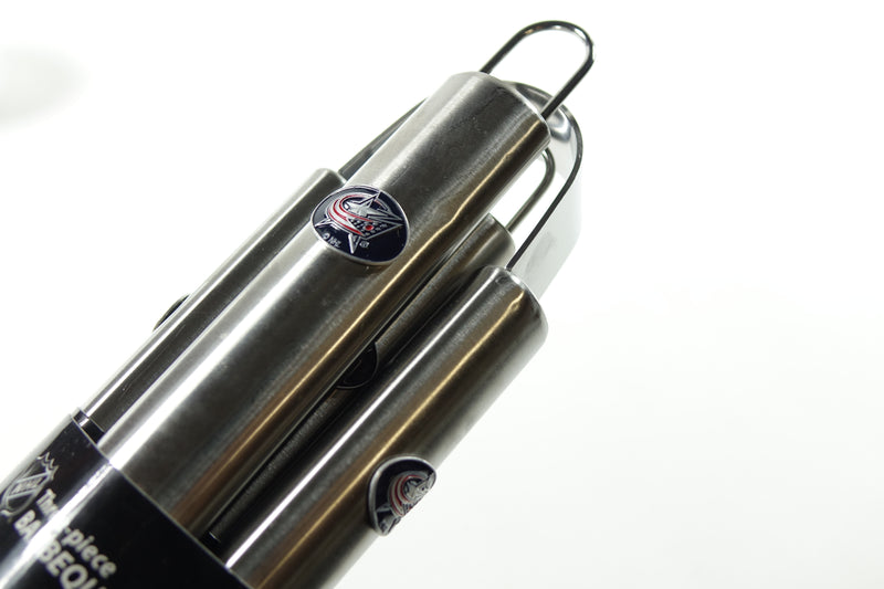 NHL Columbus Blue Jackets Stainless Steel BBQ Set 3 piece Brushed Metal