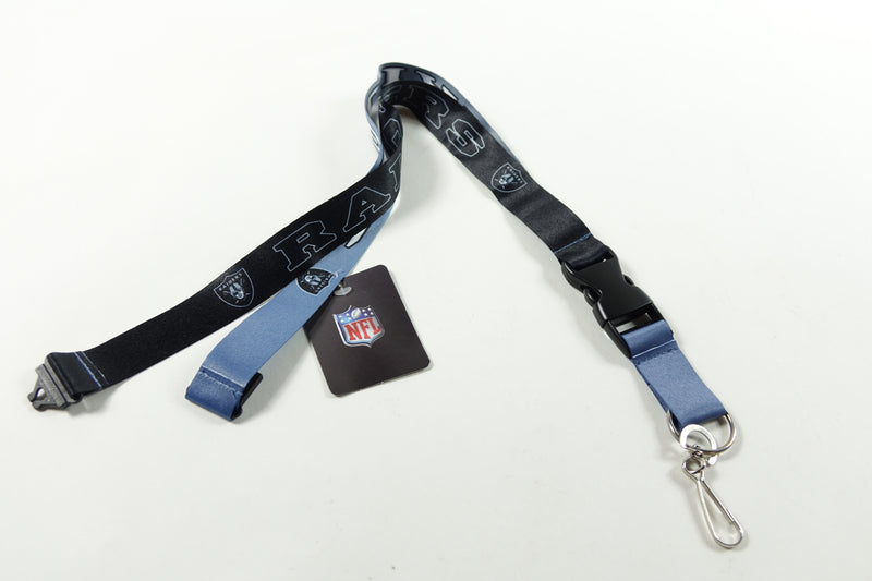 NFL Oakland Raiders Unisex Oakland Raiders Lanyard Reverse Pop C, Black Small