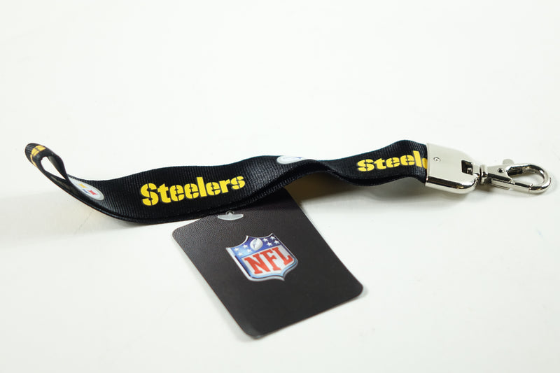 NFL Pittsburgh Steelers Wristlet Lanyard, Black, One Size