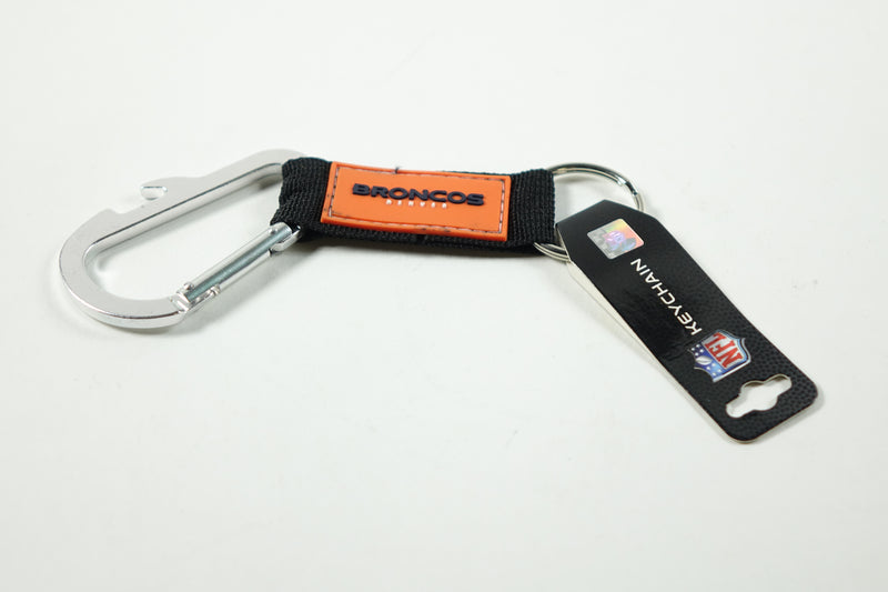 NFL Denver Broncos Carabineer Keychain, Navy, One Size