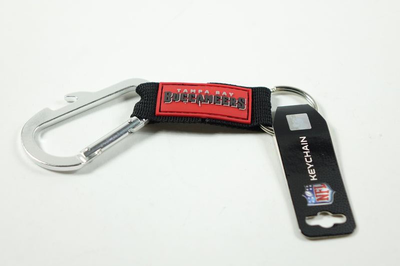 NFL Tampa Buccaneers Carabineer Keychain and Bottle Opener on Strap One Size