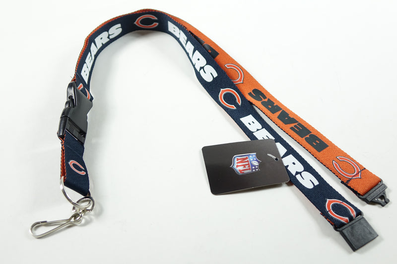 NFL Chicago Bears Two Tone Lanyard, Dark Navy/Orange, One Size