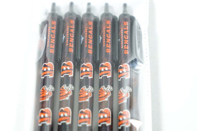 NFL Cincinnati Bengals Disposable Black Ink Click Pens, 5-Pack One Size