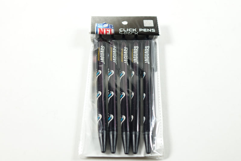 NFL Jacksonville Jaguars Disposable Black Ink Click Pens, 5-Pack