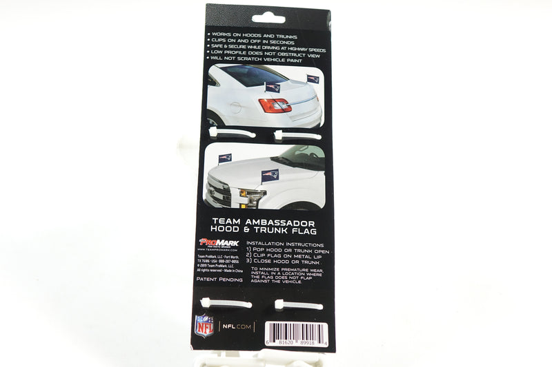 NFL New England Patriots Ambassador Car Flags -2 Pack Mini Auto Flags, 4in X 6in