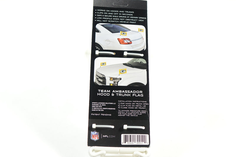 NFL Green Bay Packers Ambassador Car Flags - 2 Pack Mini Auto Flags, 4in X 6in