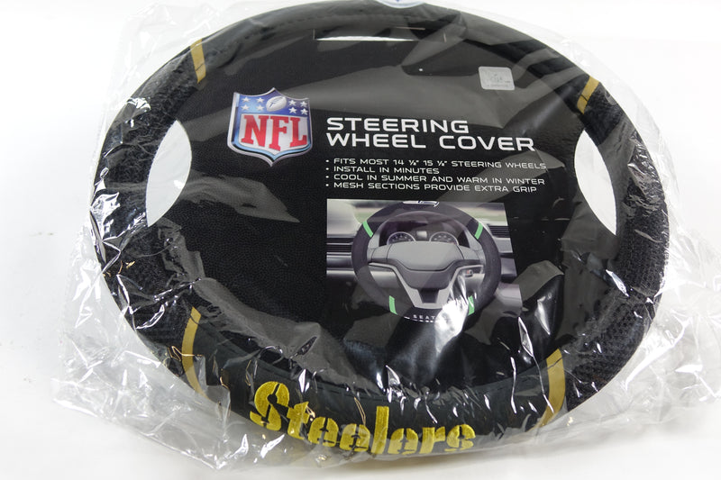 NFL Pittsburgh Steelers Embroidered Steering Wheel Cover