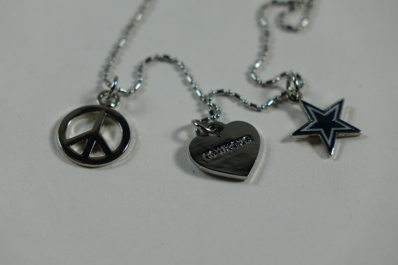 Dallas Cowboys Necklace Peace/Love NFL Gifts for Women