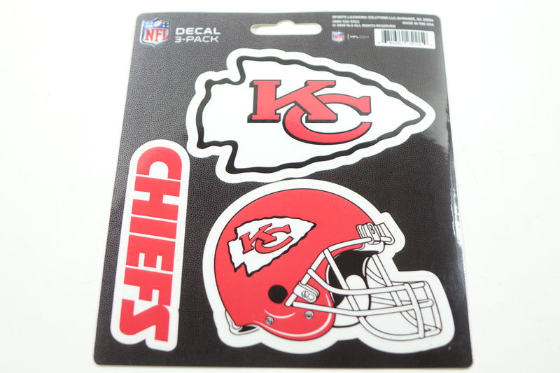 NFL Kansas City Chiefs Team Decal, 3-Pack, Red, One Size