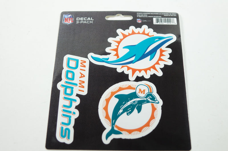 NFL Miami Dolphins Team Decal, 3-Pack, Teal, One Size Standard