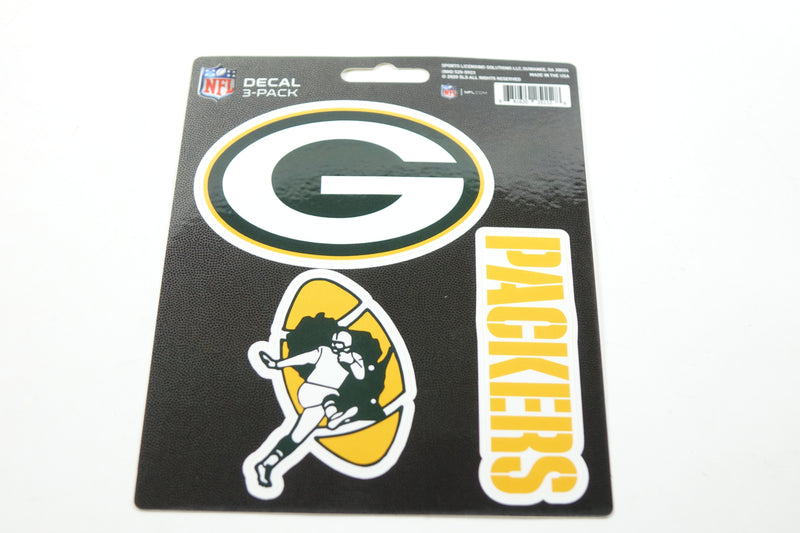 NFL ProMark DST3NF12 Green Bay Packers Decal - Pack of 3