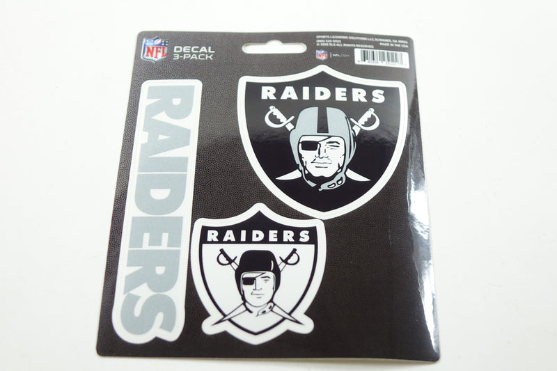 NFL Oakland Raiders Team Decal, 3-Pack , Black