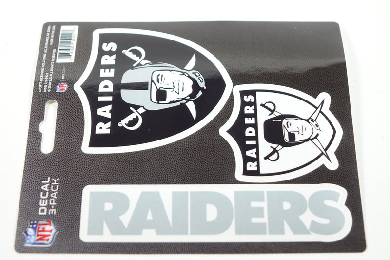 NFL Oakland Raiders Team Decal, 3-Pack , Black