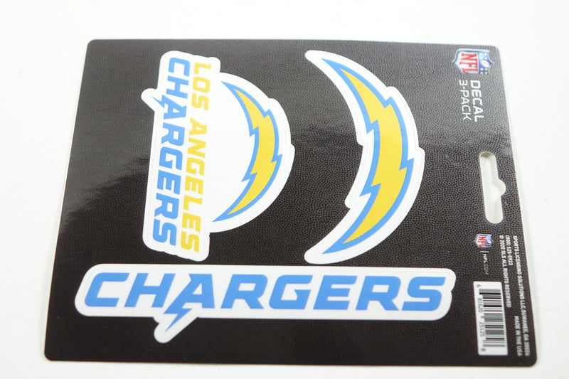 NFL DST3NF25 San Diego Chargers Decal - Pack of 3