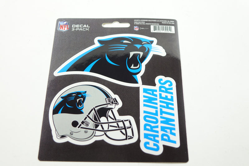 NFL Carolina Panthers Team Decal, 3-Pack Black, Standard