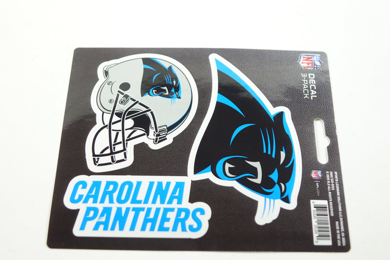 NFL Carolina Panthers Team Decal, 3-Pack Black, Standard