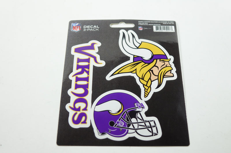 NFL Minnesota Vikings Team Decal, 3-Pack, Purple, One Size