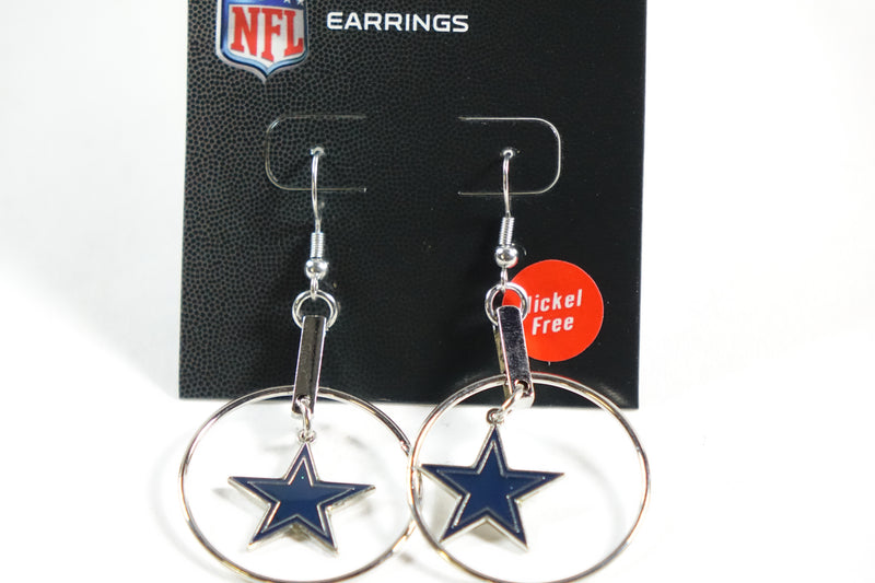 Dallas Cowboys Earrings Hoop NFL Gifts for Women, Team Color